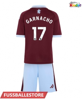 Günstige Aston Villa Alejandro Garnacho #17 Heimtrikotsatz Kinder 2026-27 Kurzarm (+ Kurze Hosen)